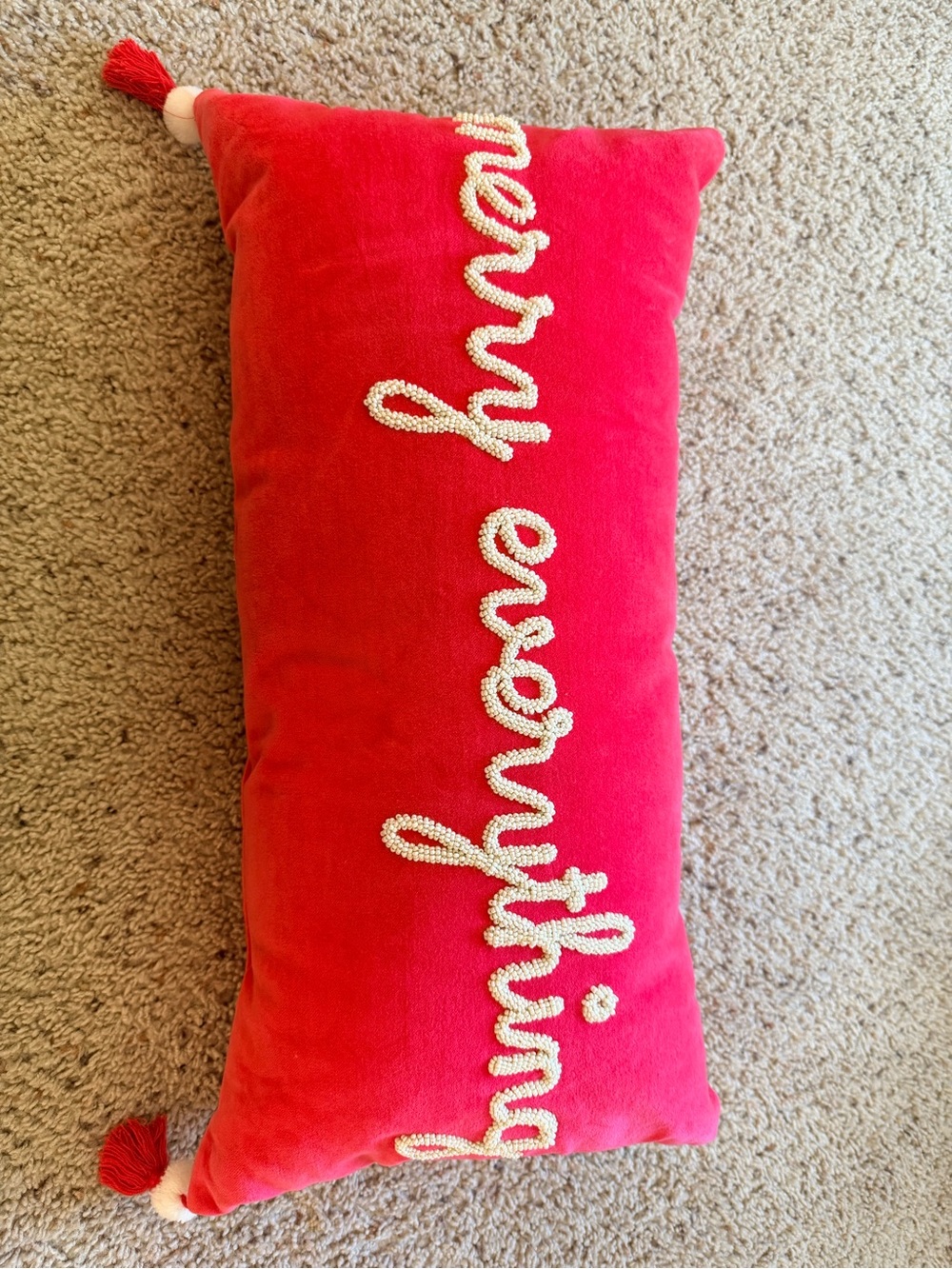 Threshold 'Merry Everything' Red Decorative Pillow